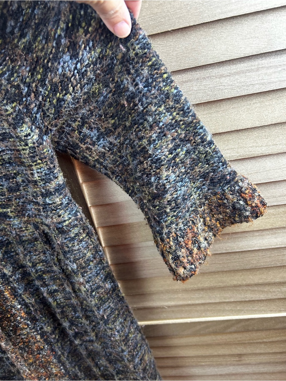 Curio Vintage Knit Long Cardigan Sweater Coat Medium Cottagecore Academia - Picture 6 of 9